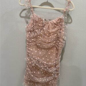 Pink Polka Dot Ruffle Dress